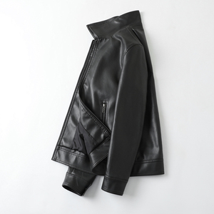 跨境皮衣男士外套秋季机车服防风痞帅PU皮夹克男皮衣 PY6806P65图片