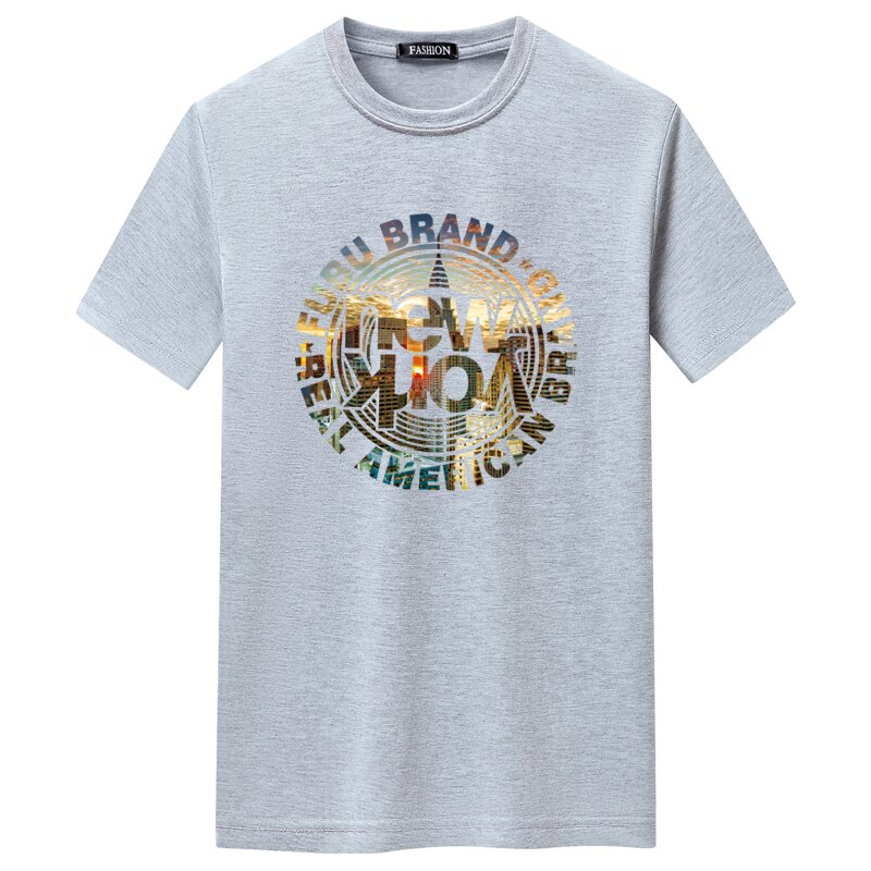 夏季男短袖t恤潮流宽松CVC60%棉衣服新款男装DT3128-纽约-P15,男装T恤,星座1410（原1902A）