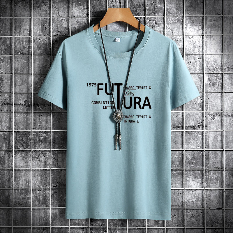 夏季男短袖t恤潮流潮韩版宽松纯棉衣服2021新款T恤DT4246-FUT-P15图片