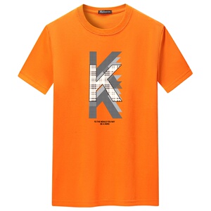 夏季短袖t恤潮流宽松CVC60%棉衣服新款男装DT3454-KKK图片
