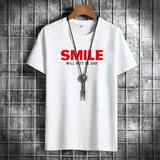 夏季男士短袖t恤潮流潮牌宽松纯棉衣服2021新DT4759-红SMILE-P15，男装T恤，星座1410（原1902A）