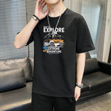 纯棉男士短袖t恤宽松落肩港风半袖情侣T男生体恤加大码DT2564P16，男装T恤，星座1410（原1902A）