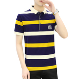 夏季新款男士短袖T恤条纹全棉薄款商务翻领男装polo衫PL8811P35，男装T恤，星座1410（原1902A）