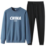 CHINAfashion圆领卫衣套装2021新款运动装中国风TZ7667-P58，男装休闲套装，星座1410（原1902A）
