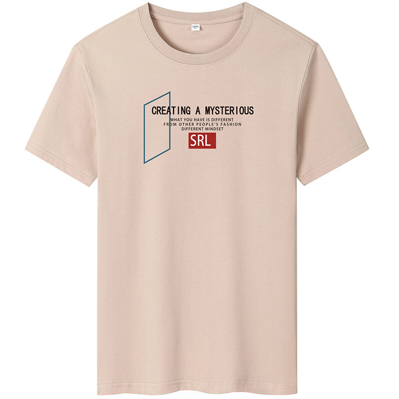夏季男士短袖t恤潮流潮牌宽松纯棉衣服2024新DT4224-SRL方框-P16,男装棉衣,星座1410（原1902A）