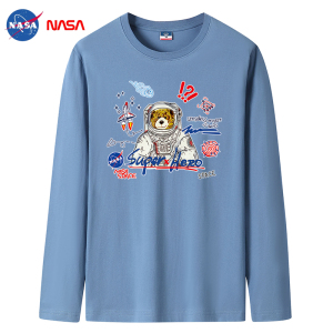 2022NASA新款韩版春秋男士纯棉圆领长袖T恤大码码号标CT6NS01-P18图片