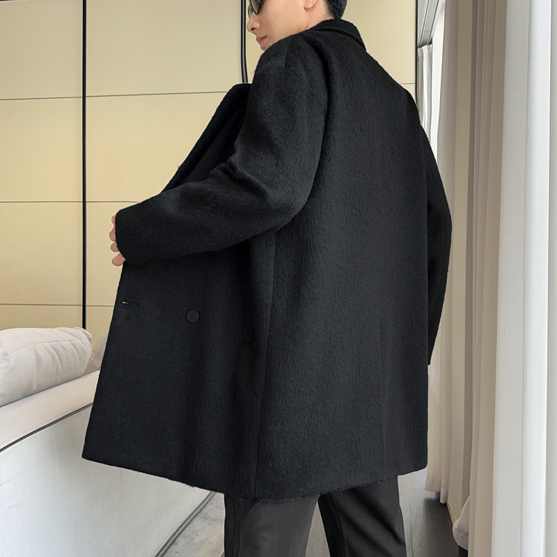休闲中长款毛呢大衣男士青年韩秋冬羊羔绒港风风衣外套DY2566P105,男装风衣,星座1410（原1902A）
