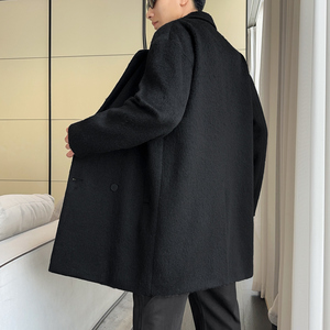 休闲中长款毛呢大衣男士青年韩秋冬羊羔绒港风风衣外套DY2566P105图片