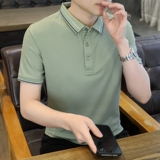 男士POLO衫春夏纯色简约公版商务短袖棉质上衣T恤衫二开PL3396P40，男装Polo衫，星座1410（原1902A）