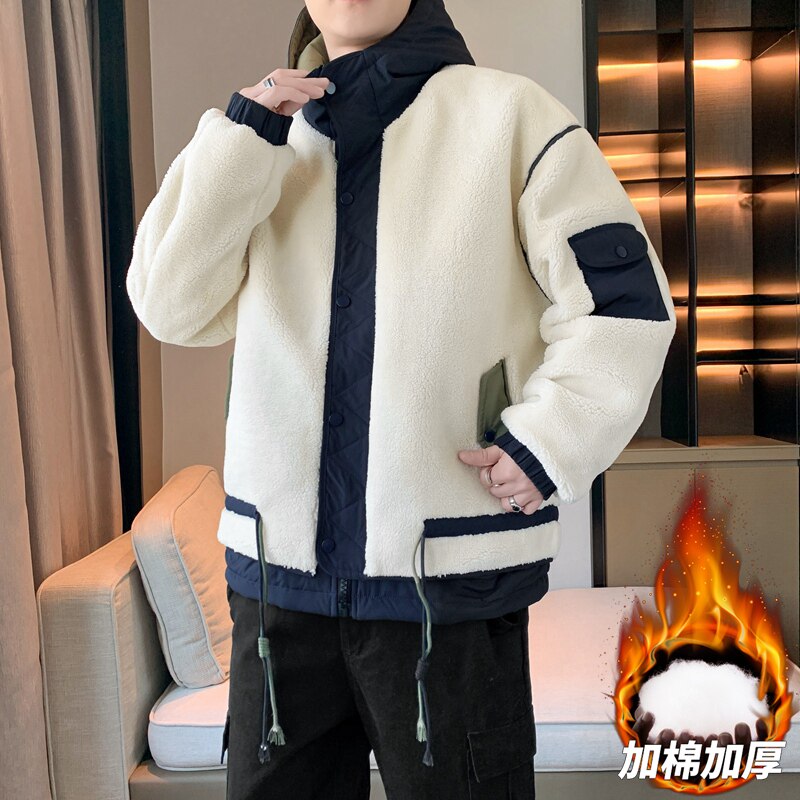 羊羔毛棉服男女冬季防风加绒加厚棉衣情侣加厚棉袄外套 M21-P110图片