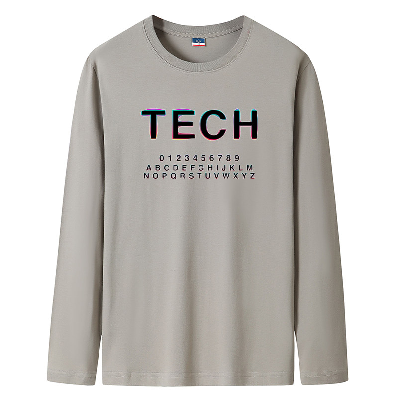 新款韩版男大码纯棉圆领长袖T恤男装码号标CT6910-TECH-P18,男装T恤,星座1410（原1902A）