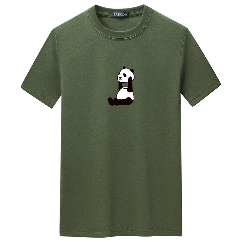 夏季男短袖t恤潮流宽松CVC60%棉衣服新款男装DT3729-举头熊猫-P15,男装棉衣,星座1410（原1902A）