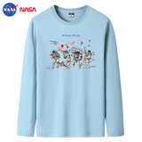 2022NASA新款韩版春秋男士纯棉圆领长袖T恤大码码号标CT6NS02-P18，男装T恤，星座1410（原1902A）