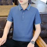 男POLO衫春夏季纯色简约公版商务短袖棉质上衣T恤衫二开PL3398P40，男装Polo衫，星座1410（原1902A）