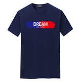 夏季男士短袖t恤青春宽松CVC60%棉新款男装DT3249-蓝红DREAM-P15，男装T恤，星座1410（原1902A）