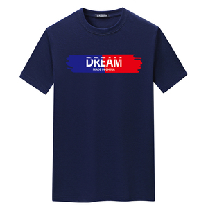 夏季男士短袖t恤青春宽松CVC60%棉新款男装DT3249-蓝红DREAM-P15图片