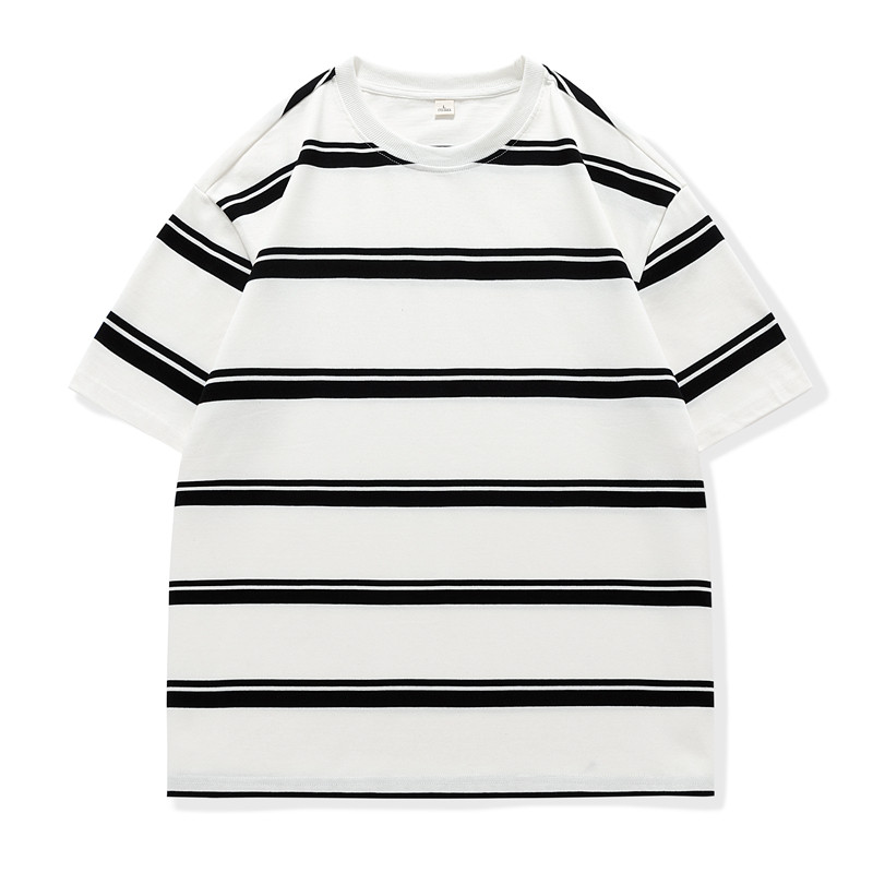 短袖T恤男夏季薄款圆领宽松日系条纹上衣情侣装男女短袖PL3311P50,男装T恤,星座1410（原1902A）
