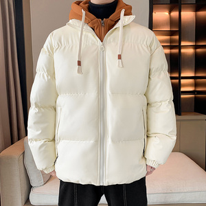 假两件棉衣男士冬季加厚潮牌连帽外套情侣仿丝棉衣服 MY28188P100图片