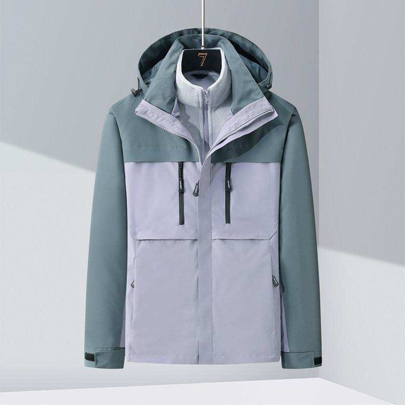 秋冬男女夹克户外三合一情侣冲锋衣可拆卸两件套登山服CF2606P110,男装夹克,星座1410（原1902A）