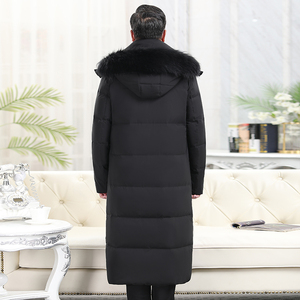中长款大毛领羽绒服情侣连帽工装羽绒大衣大码外套 YR098-1P150图片