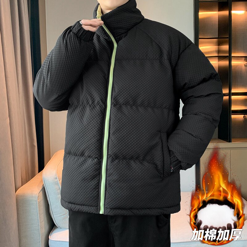 立领颗粒棉服男女冬季防风加绒加厚棉衣情侣加厚棉袄外套MY812P60图片