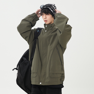 M-8XL大码翻领夹克男女防风登山服春秋夹克外套情侣夹克JK2577P78图片
