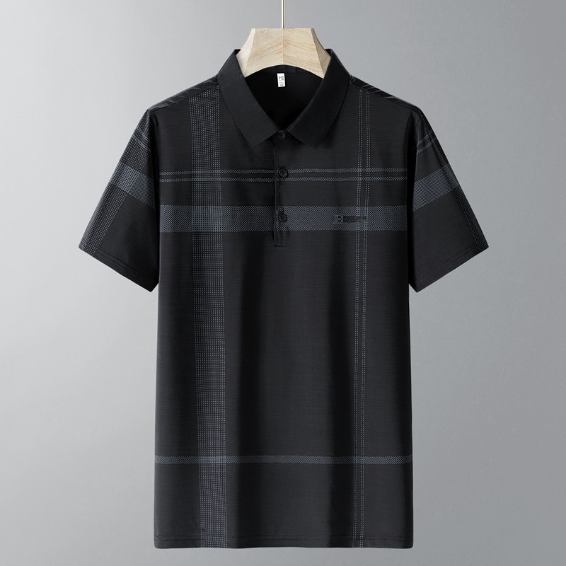 夏季新款冰丝POLO衫男短袖爸爸装中老年速干翻领T恤PL7706P35,男装Polo衫,星座1410（原1902A）