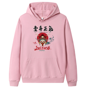 秋卫衣男连帽嘻哈运动外套ins港风休闲帽衫潮MS8960-一生正气-P40图片