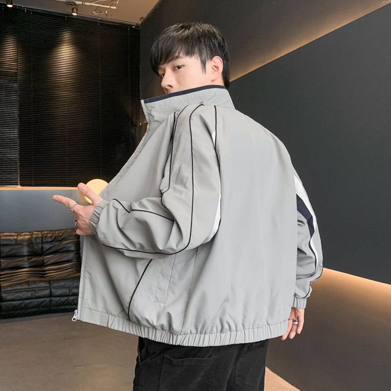 男士防水夹克春秋季宽松情侣立领工装防泼水男夹克JK1572P70,男装夹克,星座1410（原1902A）