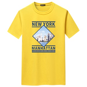 夏季男士短袖t恤青春宽松CVC60%棉新款男装DT3704-NYC-P15图片