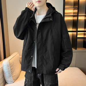 男士防水夹克冲锋衣外套春秋青少年情侣女登山户外工装夹克J51P50图片