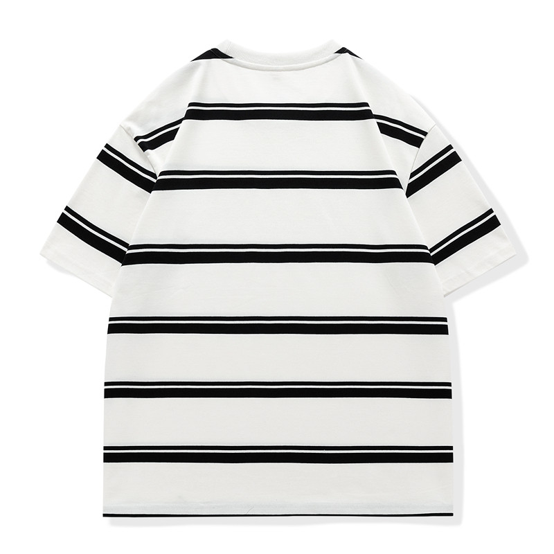 短袖T恤男夏季薄款圆领宽松日系条纹上衣情侣装男女短袖PL3311P50,男装T恤,星座1410（原1902A）