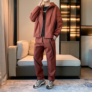春秋防水雪尼尔套装日系男女同款外套防风防水休闲套装 TZ562P105图片
