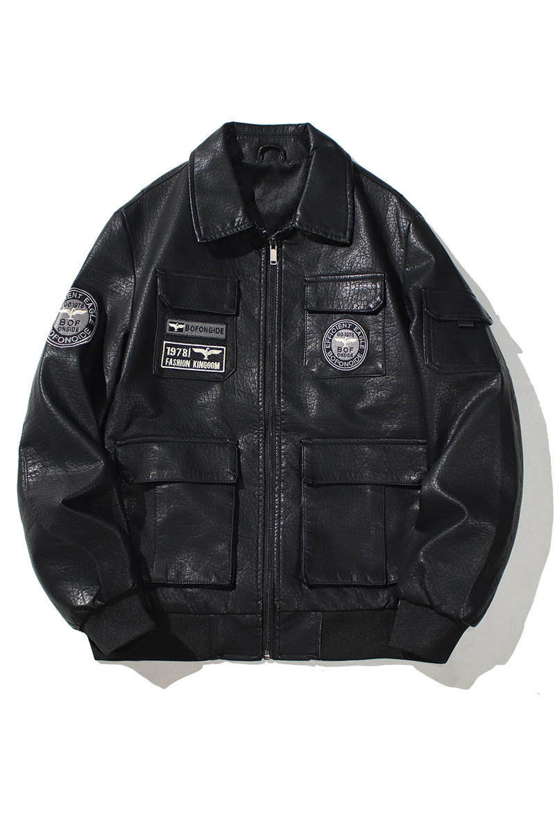 跨境外贸男士外套春秋皮衣飞行夹克男装PU皮机车服皮衣PY616P106,男装夹克,星座1410（原1902A）