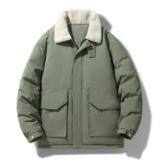 冬季羽绒服男短款羊羔绒翻领外套男士运动保暖防寒上衣YR1308P110，男装羽绒服，星座1410（原1902A）