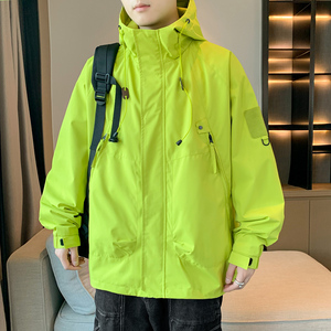 秋季工装冲锋衣女春秋户外登山防风雨情侣款上衣夹克外套 J90P35图片