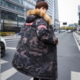 2021冬季新品加厚大鹅中长款情侣连帽貉子毛羽绒服YR356P120，男装羽绒服，星座1410（原1902A）