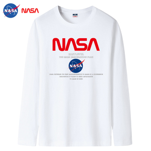 2022NASA新款韩版春秋男士纯棉圆领长袖T恤大码码号标CT6NS39-P18图片