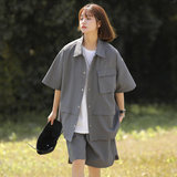 2026新款套装男女同款夏季潮休闲隐形泡泡哥短袖衬衫套装C73P70，男装衬衫，星座1410（原1902A）
