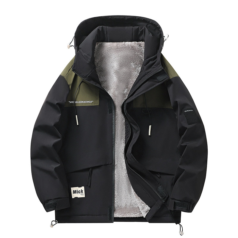 M-8XL大码冲锋衣男士加绒厚春秋户外夹克外套情侣登山服 H6031P90图片
