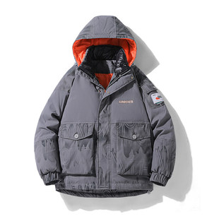 YR8818P120 面包服学生外套 跨境白鸭绒羽绒服男冬季 2022连帽男士