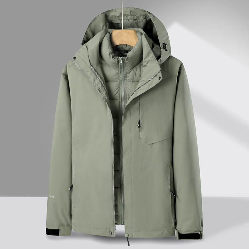 秋冬男女夹克户外三合一情侣款冲锋衣拆卸两件套登山服CF9107P120图片