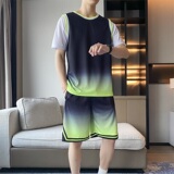 篮球短袖短裤套装团体定制球服校服套装比赛韩夏季针织套B002P38，男装牛仔裤，星座1410（原1902A）