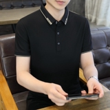 男士棉质POLO衫夏季纯色公版上衣商务短袖T恤衫薄款二开PL3391P40，男装Polo衫，星座1410（原1902A）