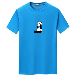 夏季男短袖t恤潮流宽松CVC60%棉衣服新款男装DT3729-举头熊猫-P15图片