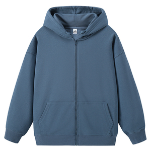 开衫卫衣350克大毛圈45棉 纯色宽松连帽卫衣情侣装校服WY8006-P42图片