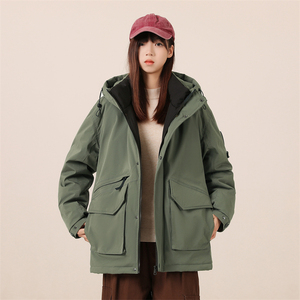M-7X大码85白鸭绒羽绒服中长款连帽服情侣冬季工装外套YR5277P250图片