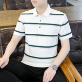 男士POLO衫夏季条纹修身上衣商务短袖T恤衫薄款棉质二开PL3352P36，男装Polo衫，星座1410（原1902A）