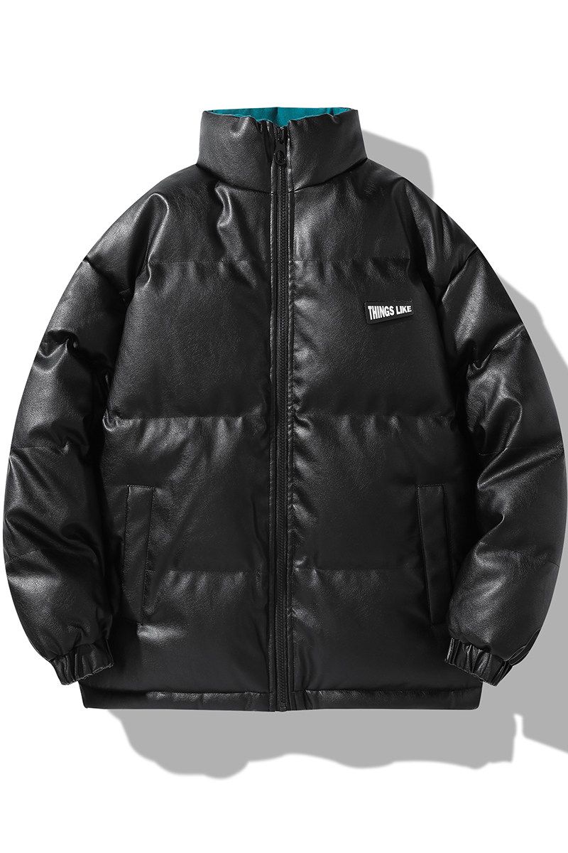 美式立领面包服PU皮棉衣外套情侣潮牌冬季保暖宽松棉服MY2283P75,男装棉衣,星座1410（原1902A）