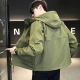 夹克外套男士春秋季薄款上衣连帽工装潮牌工装夹克男装JK9190P90，男装夹克，星座1410（原1902A）